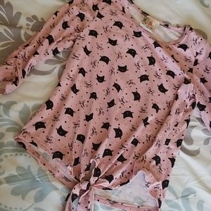 Girls tie waist 3/4 sleeve super soft shirt